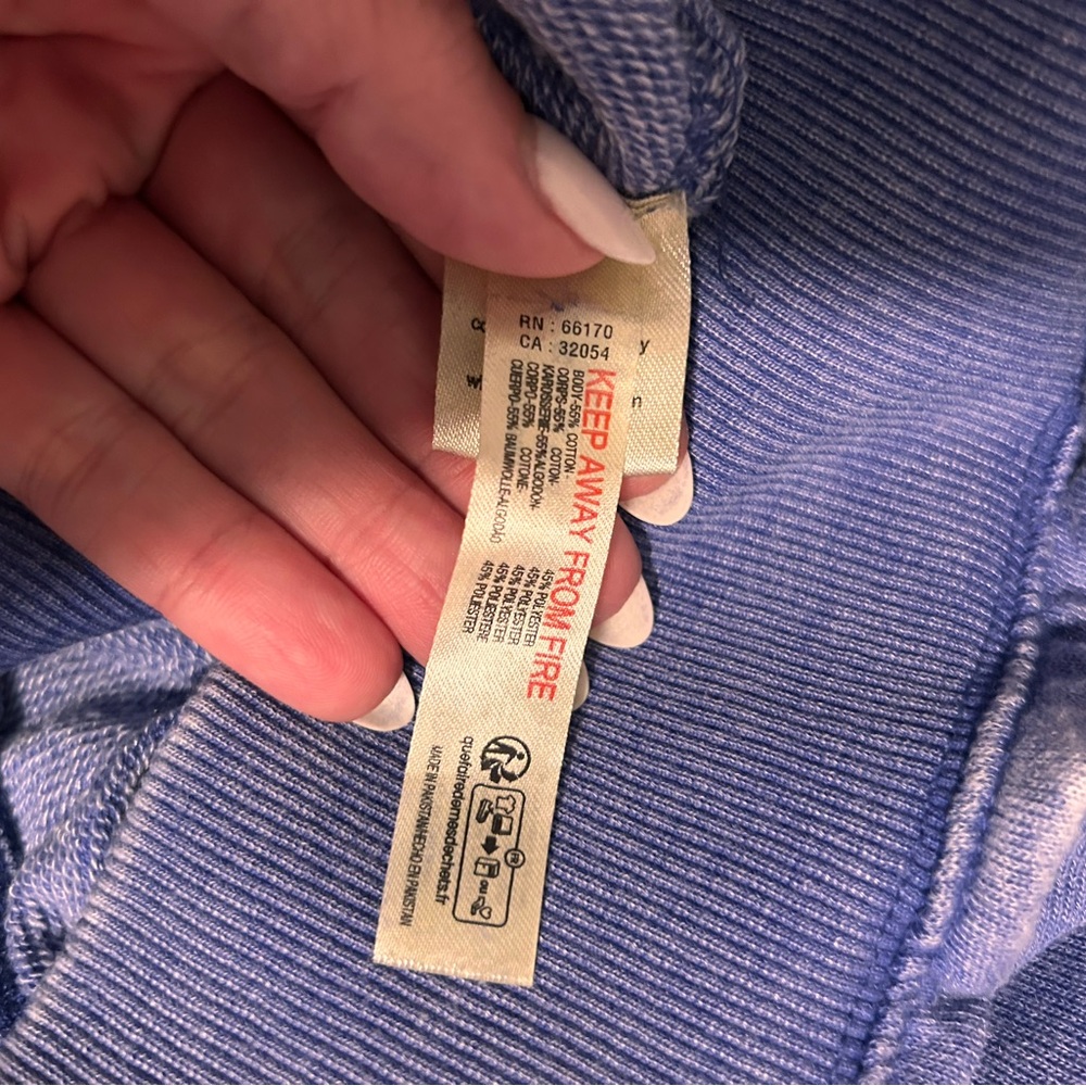 Free people blue burnout hoodie - Picture 7 of 7
